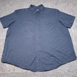 George Men's Short Sleeve Button-Up Shirt Blue Star Print Size 3XL‎  54-56